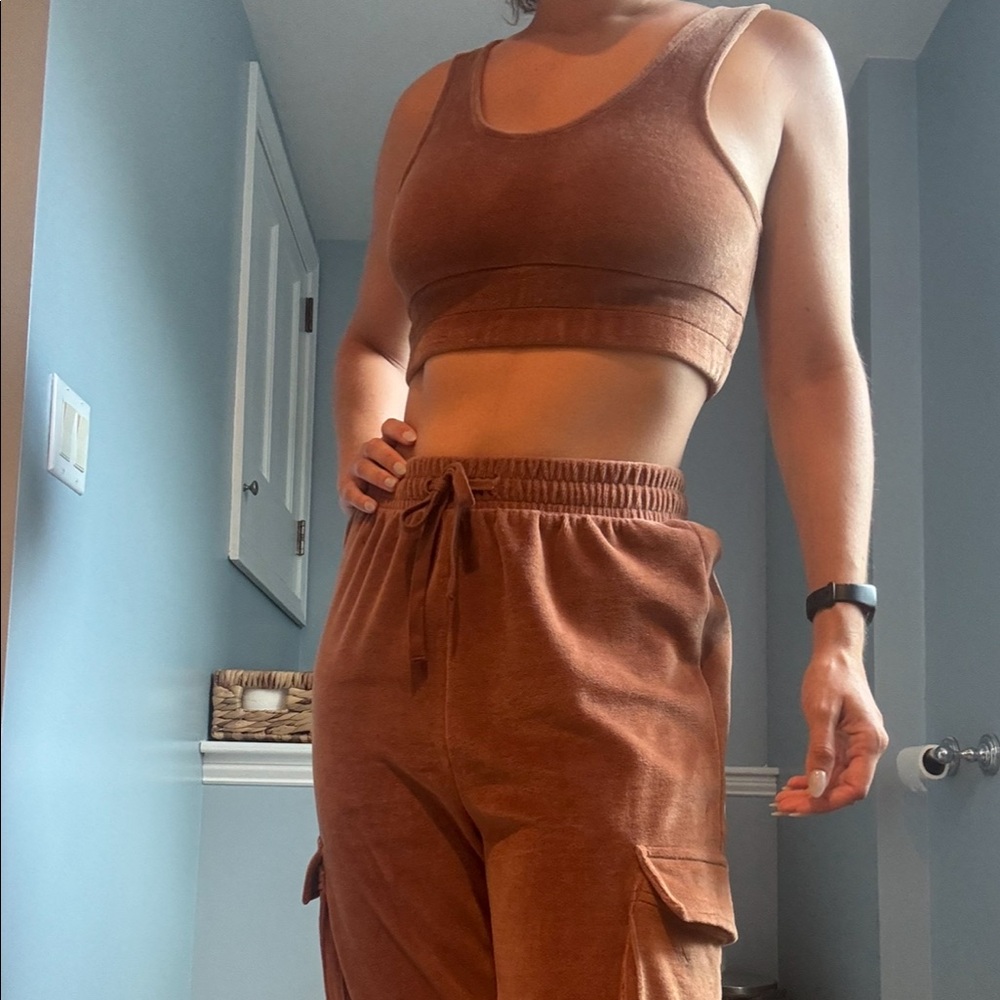 Tan Brown 2 Piece Lounge Set - Tank Top and Joggers